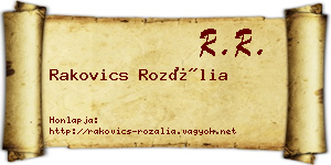 Rakovics Rozália névjegykártya
